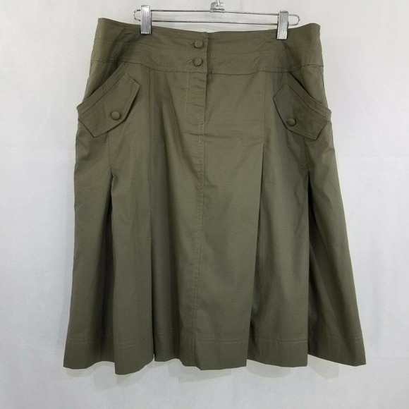 Alexandra Bartlett Dresses & Skirts - Alexandra Bartlett Olive Green Pleat Skirt Size 10